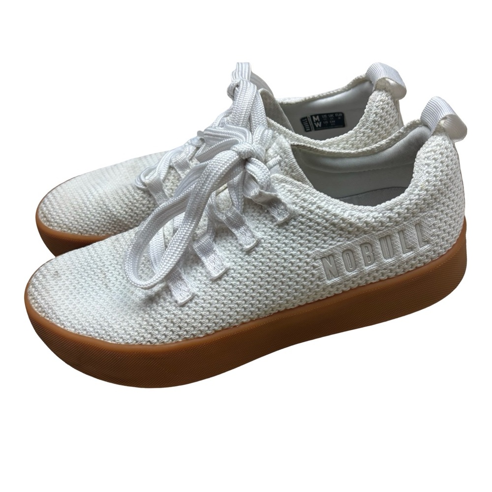 NoBull Recs white knit weightlifting training sneakers
